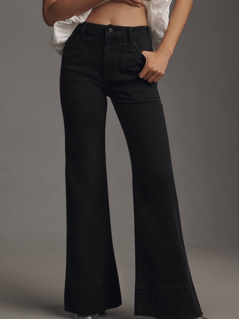 Pilcro Black High-Waist Wide Leg Jeans - Picture 2 of 6